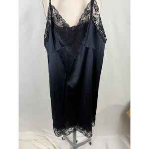 Slip Dress S/M Satin Blend Lace‎ Lingerie Adjustable Nightgown Sexy Sleep Wear